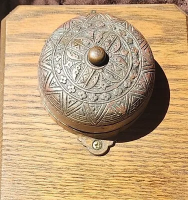 Vintage Mounted Stella Rotary Doorbell With Turn Key Burnished Bronze • $44.99
