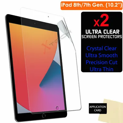 2x For Apple IPad 8 10.2  2020 8th Generation CLEAR Screen Protector Guard Cover • £2.89