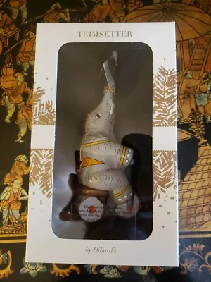 “NIB” Trimsetter Ornament Dillard’s Metal Colorful Circus Elephant On Cycle - 5” • $18.99