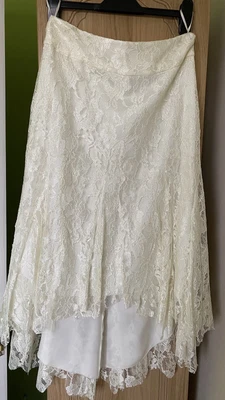 £65 • Buy Luisa Spagnoli Lace Skirt Fabric Ivory Size It 42 Uk 10