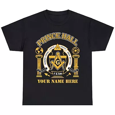 Custom Name Greats Mason Masonic Prince Hall Masons Unisex T Shirt S-5XL • $15.99