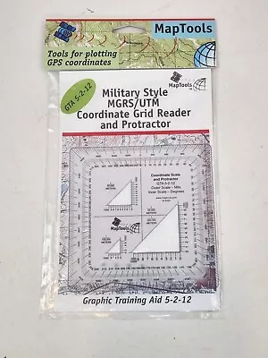 Coordinate Grid Reader And Protractor - Military Style MGRS-UTM • $15