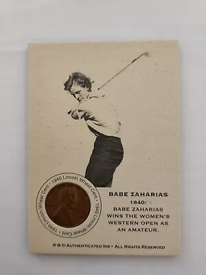 Babe Zaharias Authentic Ink 1940 Lincoln Wheat Card • $19.99