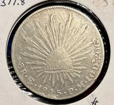 Mexico  1845 Go PM  8 Reales  KM 377.8 • $75