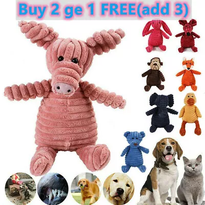 $11.99 • Buy Cute Pet Dog Chew Toy Squeaker Squeaky Soft Plush Play Sound Puppy Teeth Toys