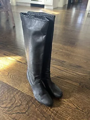 Max Studio Knee High Boots * Black * Leather * 7 * Very Good Condition • $9.99