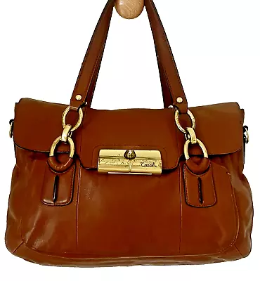 Coach Tan Leather Handbag Tote/shoulder Bag • £18