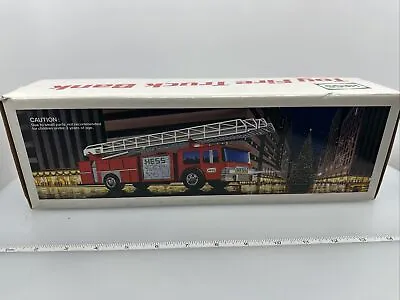 HESS Toy Fire Truck Bank Red W/ Ladder & Engine Lights VTG Rare 1986 NIB NEW! • $99.75