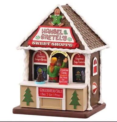 Lemax Table Accent Christmas Market Village Stall Hansel & Gretel Sweet Shop LED • £19.50