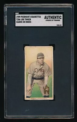 1909-11 T206 Joe Tinker Hands On Knees Cubs Piedmont Series 150 SGC AUTH TRIMMED • $299.99