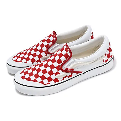 Vans Classic Slip-On 138 Sidestripe Red Checkerboard Men Unisex Shoe VN000BW39Y1 • $134.20