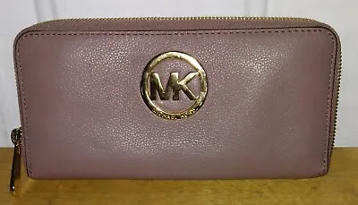 Michael Kors Fulton Zip Around Continental Leather Wallet Dusty Rose • $75