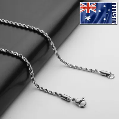 $4.29 • Buy Wholesale Stainless Steel Twist Rope Chain Necklace For Pendants Mens & Womens