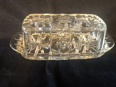 Vintage Star Of David Prescut ANCHOR HOCKING Butter Dish Beautiful • $12