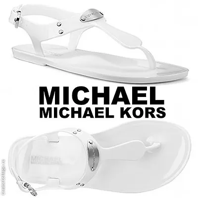MICHAEL Michael Kors MK Plate Jelly Sandals Beach Pool Flip Flops Summer NIB • $68.90