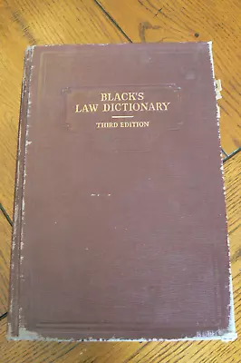 Vintage Black's Law Dictionary Third Edition Henry Campbell Black Book 1933 • $59.99