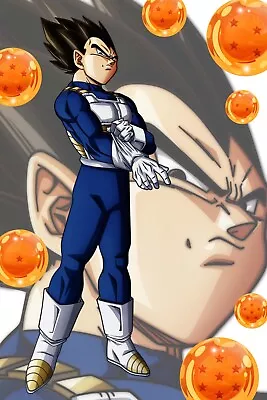 Dragon Ball Super Poster Vegeta With Dragon Balls 12inx18inches Free Shipping • $9.95