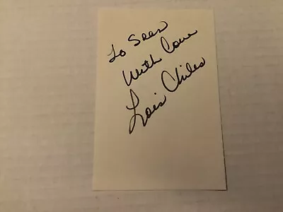 LOIS CHILES Signed Index Card MOONRAKER James Bond Girl THE GREAT GATSBY Dallas • $19.95