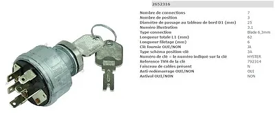 Hyster Yale 260856 Switch Contact Switch A Key Trolley Pieces • £69.91