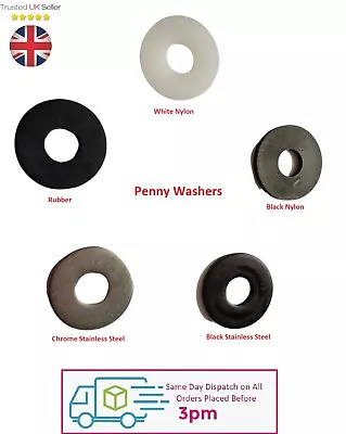 Penny Washers Rubber Stainless Steel Nylon Mudguard Fender Sealing M3-M12 • £2.99