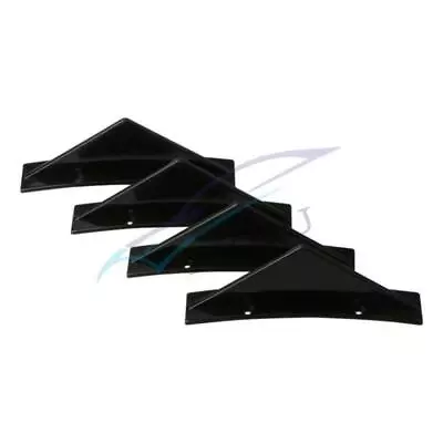 4Pcs Black ABS Universal Car Rear Bumper Spoiler Lip Diffuser Shark Fin Curved  • $17.79