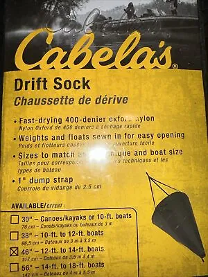 Cabela's Drift Sock 46  Easy Opening New In Package Sea Anchor Walleye Catfish • $21.99