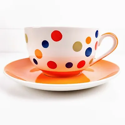 Whittard Of Chelsea Hand Painted Jumbo Cup And Saucer Set - Spot • £12.50