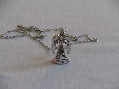 NEW Dr Who Silver Tone 2 Sided Weeping Angel Pendant W/23-1/2  Necklace Rr • $8.95