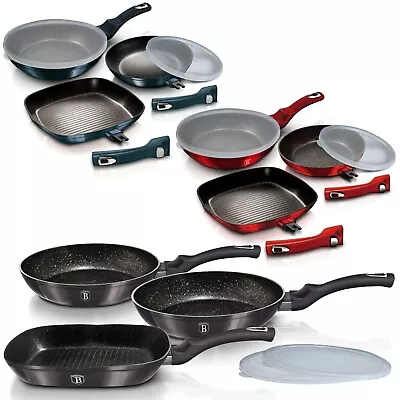 £39.99 • Buy 5pc Non Stick Marble Forged Aluminium Frying Grill Pan Set Induction 20/24/28cm