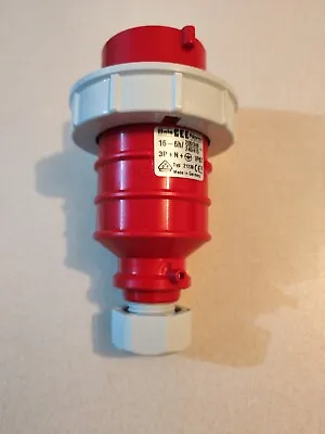 16A 5 Pin Plug IP67 Waterproof 3P+N+E 415V Fast-Fit 16 Amp Red 3 Phase 400V • £9.99