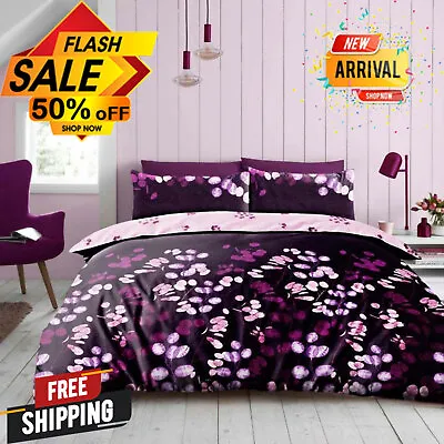 £14.99 • Buy 4Pc Duvet Cover Set Reversible Printed Bedding Quilt In Single Double King Size