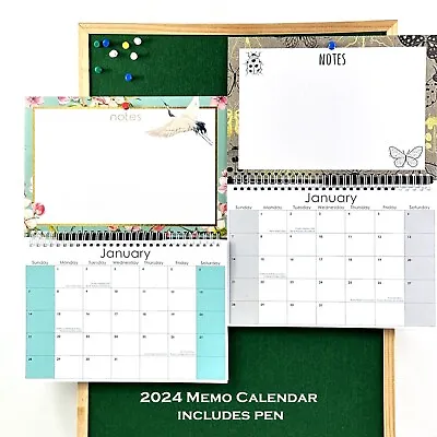 2024 Monthly Memo Board Wall Calendar Family Organiser White Board & Pen • £4.40