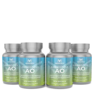 4 Bottles Mannatech Ambrotose AO 60 Caps Fights Toxins Stress Vitamin C E NEW • $249.95