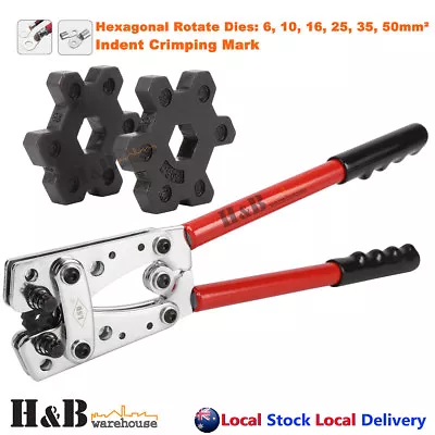 $42.60 • Buy 6-50 Mm² Anderson Plug Hand Swager Crimping Tool Indent Cable Lug Hex Crimper 
