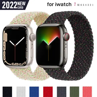 $6.20 • Buy Braided Solo Loop Nylon Band Strap For Apple Watch Series 8 7 6 5 SE 38/40/44MM