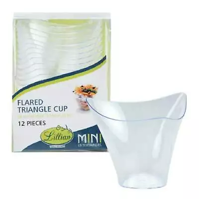 Lillian Table Settings Mini Clear Plastic Flared Triangle Cup [BULK] • $9.98