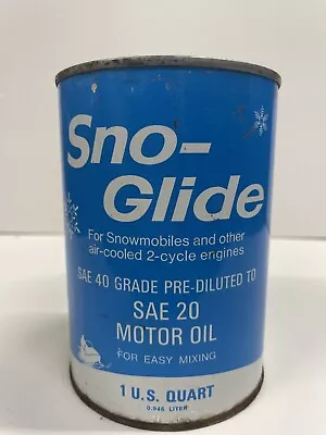 Vintage Sno Glide Snowmobile Chainsaw Seam Side Quart Humble Co Oil Can Tin • $22