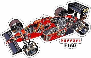 FERRARI F1/87 F1 Car Decal Stickers  X2 • £5.99
