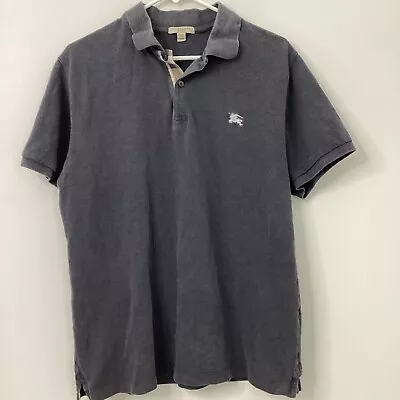 Burberry Brit Polo Mens Large Gray Nova Check Detail • $29.99