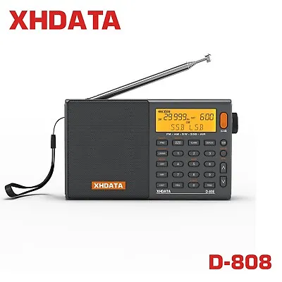 XHDATA D-808 Portable Radio FM Stereo/MW/LW/SSB Air Band Shortwave Receiver Gift • $115