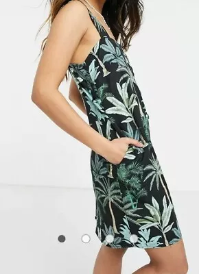 £20 • Buy Warehouse Size 12 BNWT Palm Print Square Neck Button Front Dress New RRP £42