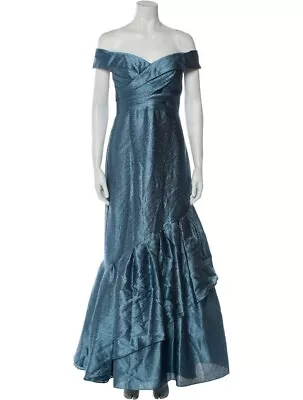 Aidan Mattox Off The Shoulder Blue Gown Size 12 • $180