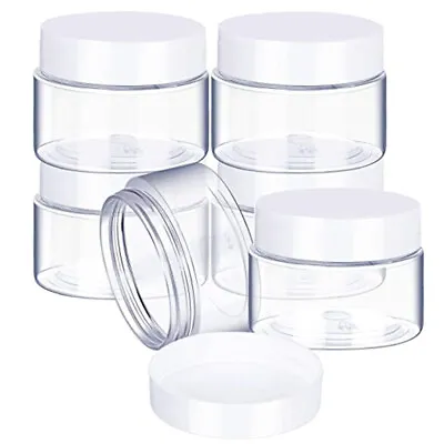 £5.95 • Buy 6/12Pcs 30-80ml Plastic Sample Pot Jar Clear Make Up Cosmetic Art Cream Travel
