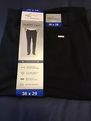 Greg Norman Pants Slacks Black Stretch Golf Business Mens Size 36 X 29 New W/tag • $24.99