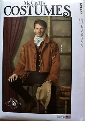 Mccalls Pattern 8399 Historical Western Jacket   Mens Sizes 34 36 38 40 42 Uncut • $9.25