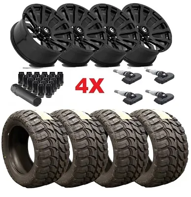 18 Fuel Blitz Gloss Black Wheels Rims 33 12.50 18 Tires Mt • $2195