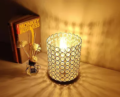 Crystal Lamp  Silver Lampshade K9 Crystal Table Lamp Modern Style Decorative B • $45.36