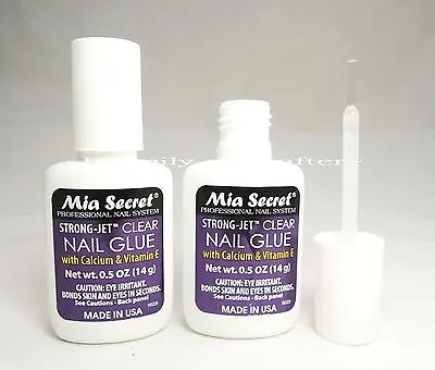 Mia Secret Professional Nail Glue WITH CALCIUM & VITAMIN E- Brush On *USA MADE* • $11.99