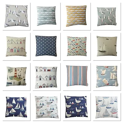 Nautical Seaside Boats Beach Huts Yachts Cushions Covers Various Styles & Sizes • £8.09
