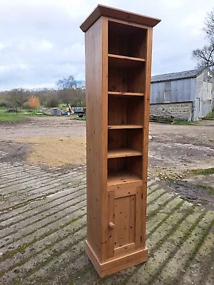 Tall Solid Pine Bookcase Shelves Cupboard • £120